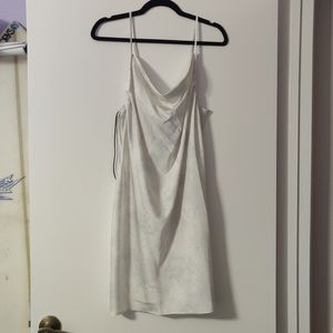 Cowl neck satin mini dress